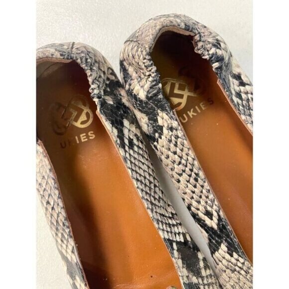 Ukies Leather Snake Print Embossed Slip-on Loafers Shoes 9 M - Picture 5 of 6